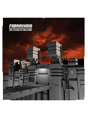 Playstation 1 style animated GIF of Rotating cover of Cyberpunk Ambient Music Album: Fornax Void - Music for Dystopian Concrete Buildings: The Future of Void Corp.